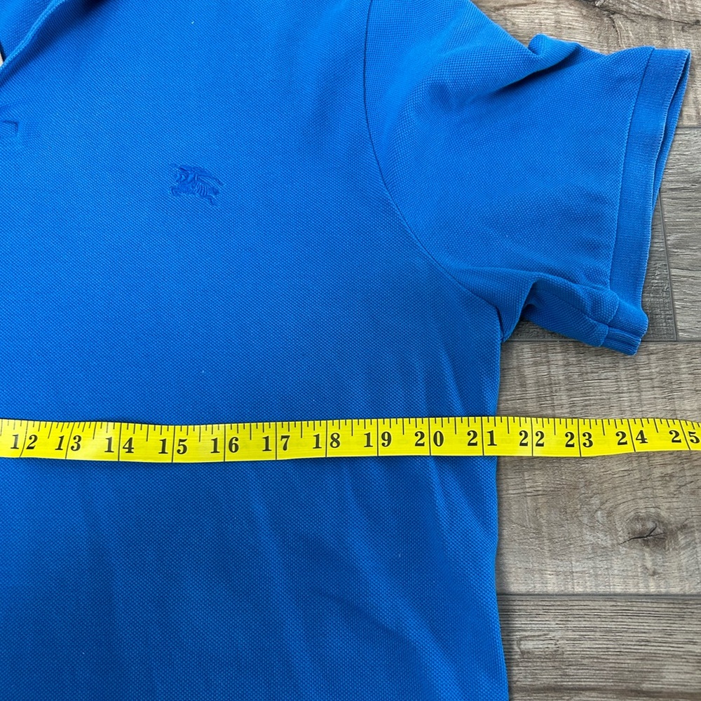 Burberry Vibrant Blue Polo with Check Accent - 65 - Picture 6 of 7